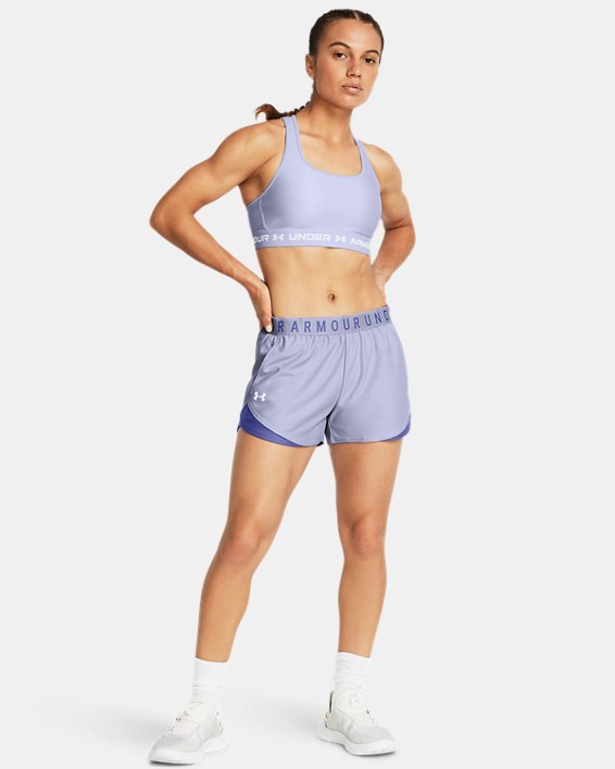 女士UA Play Up Shorts 3.0短褲 in Purple image number 2
